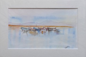 Six barques à Sète 33x23